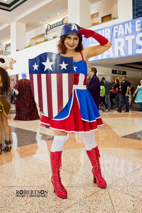A cute Captain America cosplay by @missrockersupreme
